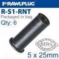 RAWLNUT M5X25MM X6-BAG
